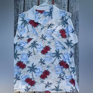 Vintage Windham Pointe Christmas print polo shirt. Men's XLT.